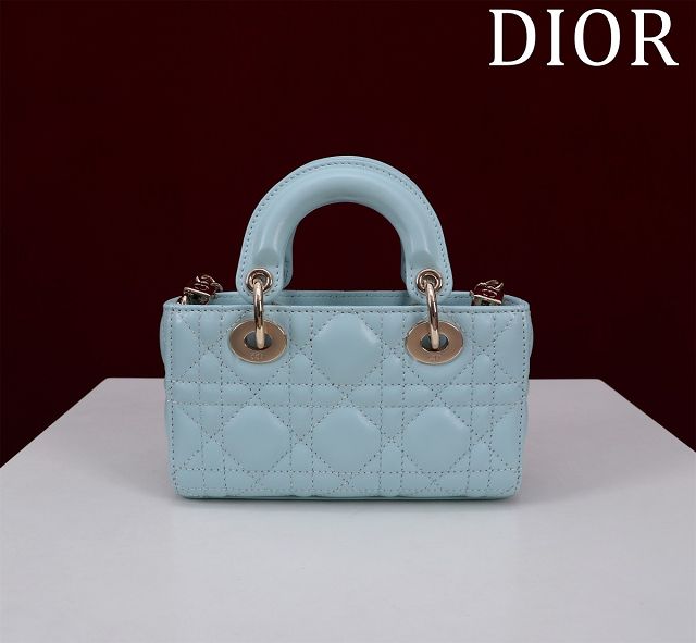 Dior original lambskin lady D-Joy micro bag S0910 blue