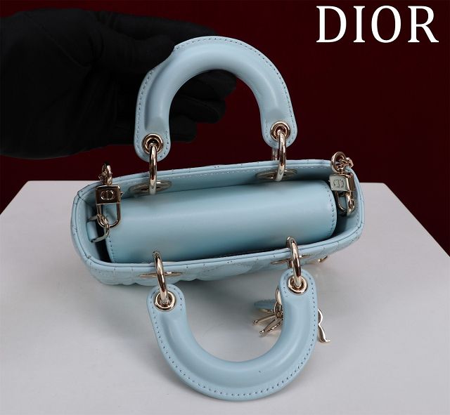 Dior original lambskin lady D-Joy micro bag S0910 blue