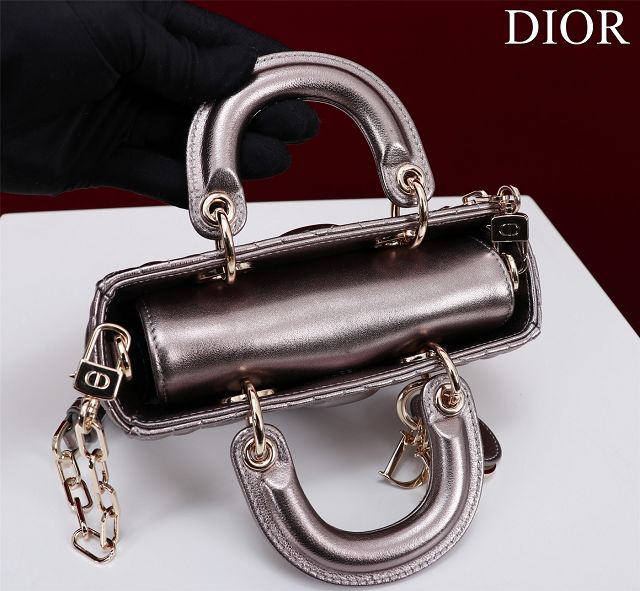 Dior original lambskin lady D-Joy micro bag S0910 brozen