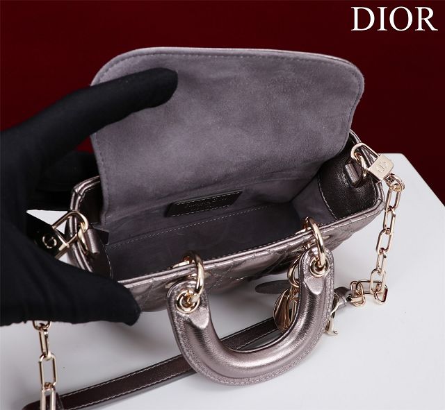 Dior original lambskin lady D-Joy micro bag S0910 brozen