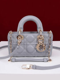 Dior original lambskin lady D-Joy micro bag S0910 grey