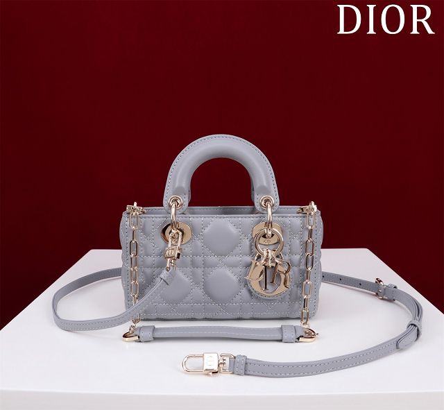 Dior original lambskin lady D-Joy micro bag S0910 grey