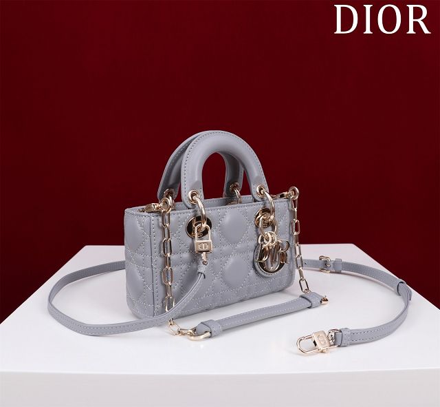 Dior original lambskin lady D-Joy micro bag S0910 grey