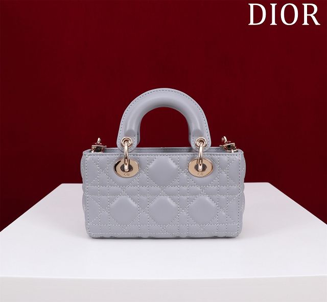 Dior original lambskin lady D-Joy micro bag S0910 grey