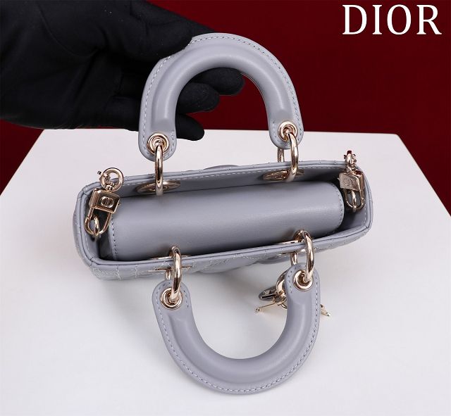 Dior original lambskin lady D-Joy micro bag S0910 grey