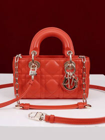 Dior original lambskin lady D-Joy micro bag S0910 orange