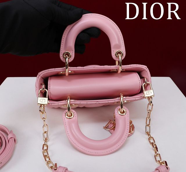 Dior original lambskin lady D-Joy micro bag S0910 pink