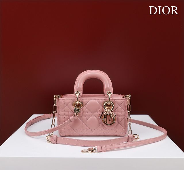 Dior original lambskin lady D-Joy micro bag S0910 pink