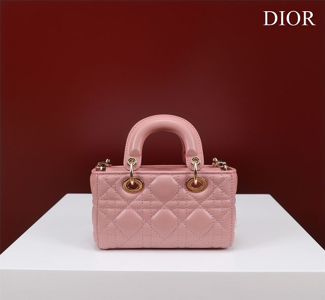 Dior original lambskin lady D-Joy micro bag S0910 pink