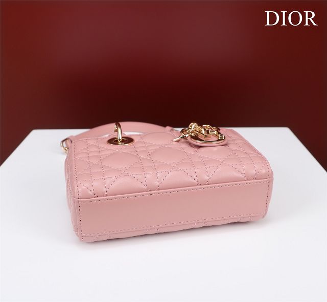 Dior original lambskin lady D-Joy micro bag S0910 pink