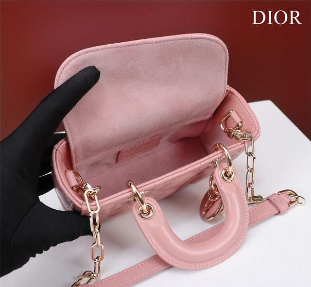 Dior original lambskin lady D-Joy micro bag S0910 pink