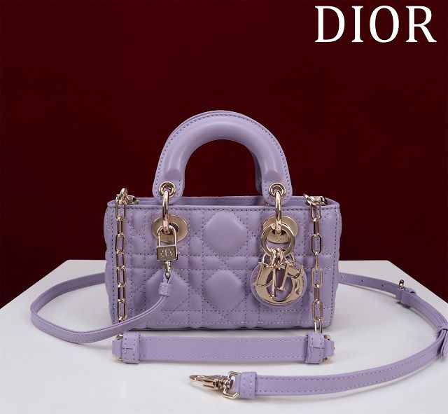 Dior original lambskin lady D-Joy micro bag S0910 purple