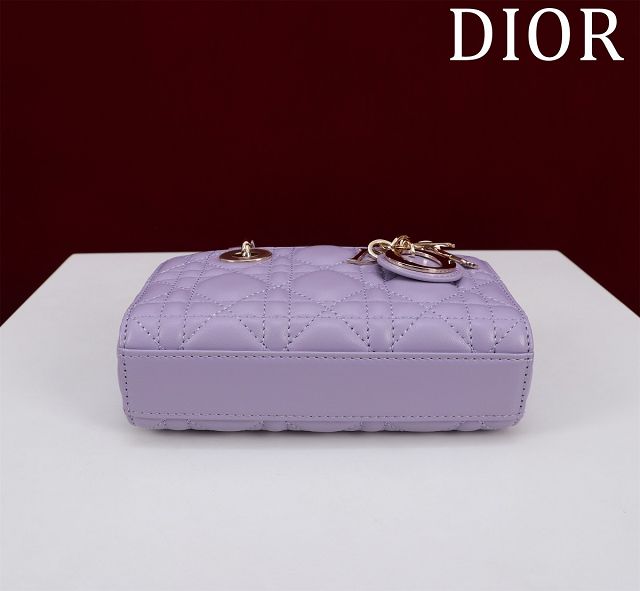 Dior original lambskin lady D-Joy micro bag S0910 purple