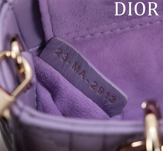 Dior original lambskin lady D-Joy micro bag S0910 purple