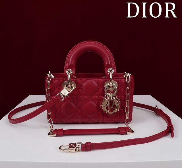 Dior original lambskin lady D-Joy micro bag S0910 red