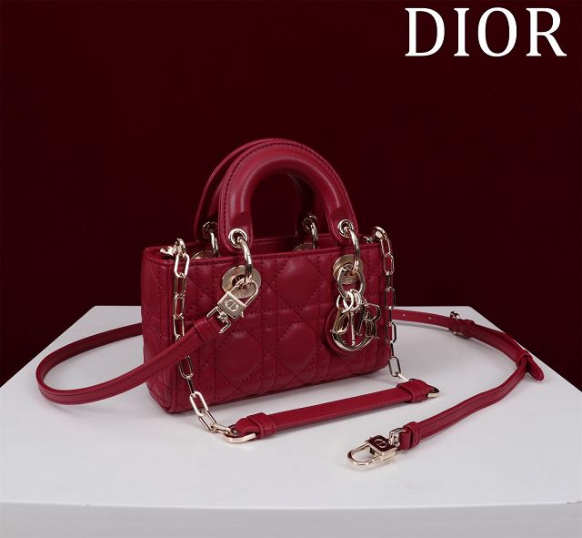 Dior original lambskin lady D-Joy micro bag S0910 red