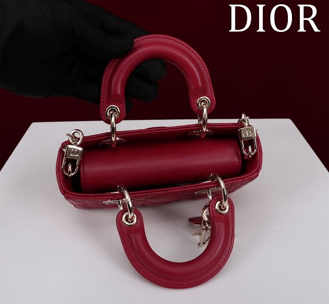 Dior original lambskin lady D-Joy micro bag S0910 red