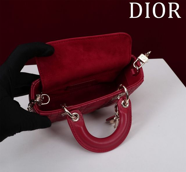 Dior original lambskin lady D-Joy micro bag S0910 red