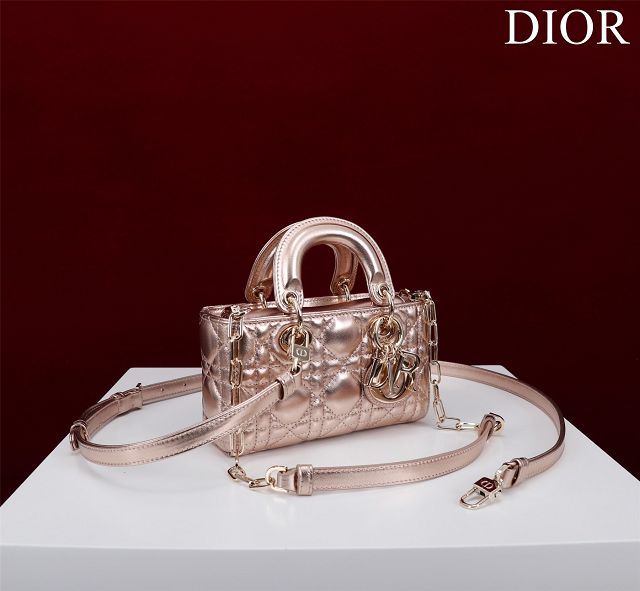 Dior original lambskin lady D-Joy micro bag S0910  gold