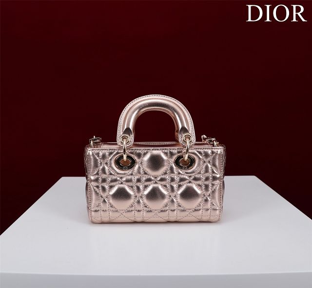 Dior original lambskin lady D-Joy micro bag S0910  gold