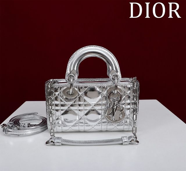 Dior original lambskin lady D-Joy micro bag S0910 silver