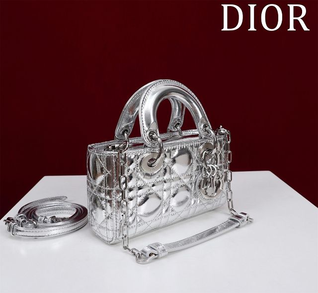 Dior original lambskin lady D-Joy micro bag S0910 silver