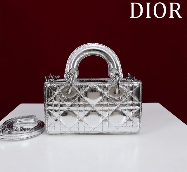 Dior original lambskin lady D-Joy micro bag S0910 silver