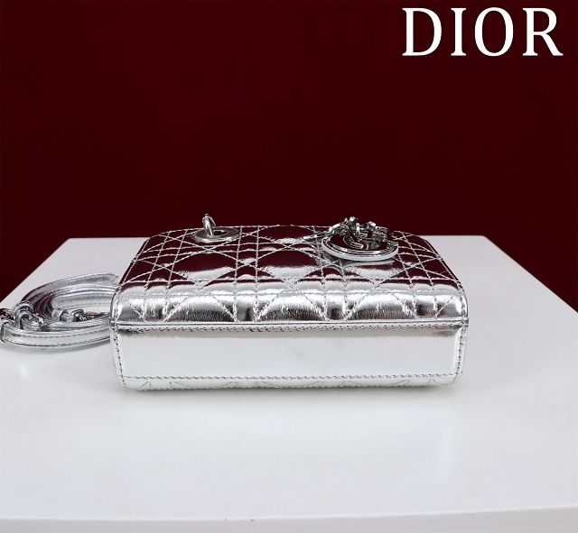 Dior original lambskin lady D-Joy micro bag S0910 silver