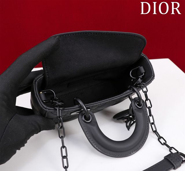 Dior original lambskin lady D-Joy micro bag S0910 allblack