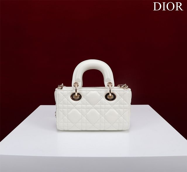 Dior original lambskin lady D-Joy micro bag S0910 white