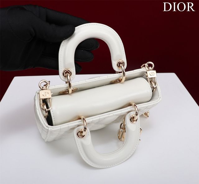 Dior original lambskin lady D-Joy micro bag S0910 white