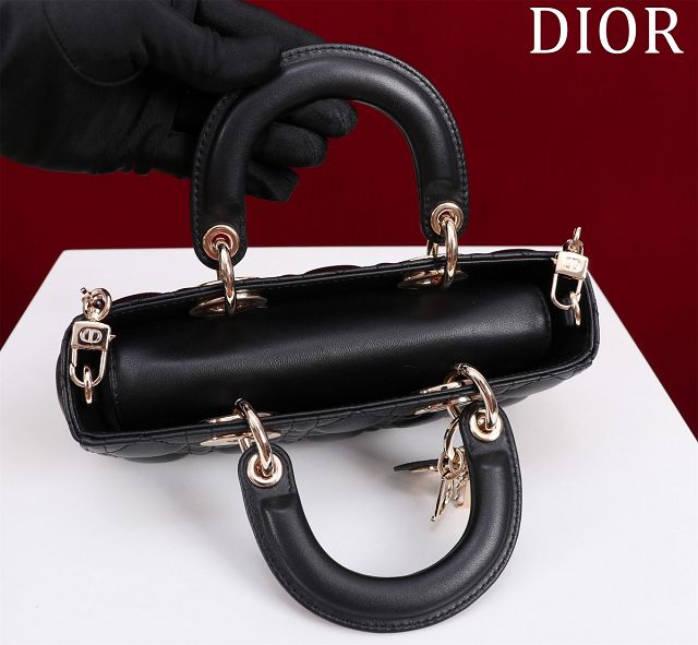 Dior original lambskin small lady D-Joy bag M0613 black