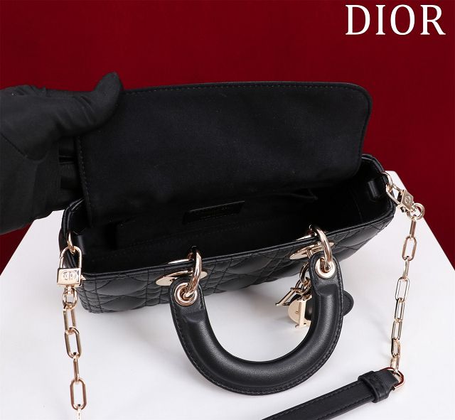 Dior original lambskin small lady D-Joy bag M0613 black