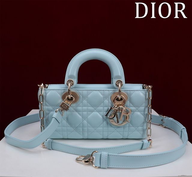 Dior original lambskin small lady D-Joy bag M0613 blue