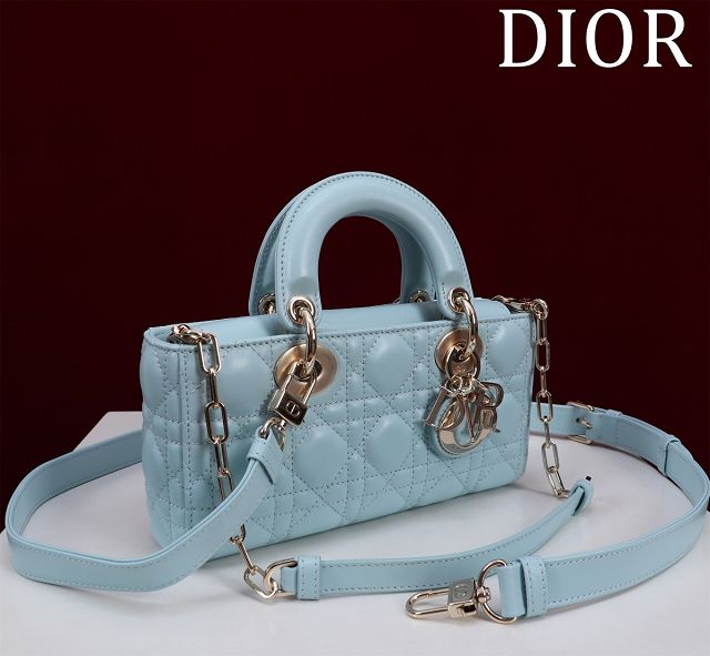 Dior original lambskin small lady D-Joy bag M0613 blue