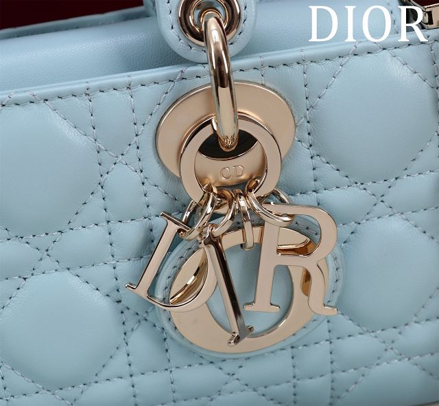 Dior original lambskin small lady D-Joy bag M0613 blue