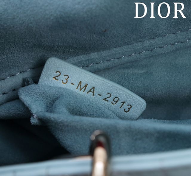 Dior original lambskin small lady D-Joy bag M0613 blue