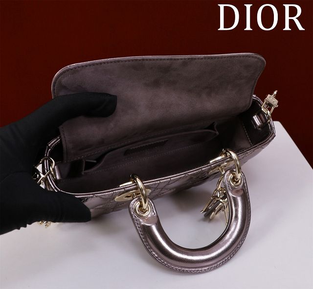 Dior original lambskin small lady D-Joy bag M0613 brozen