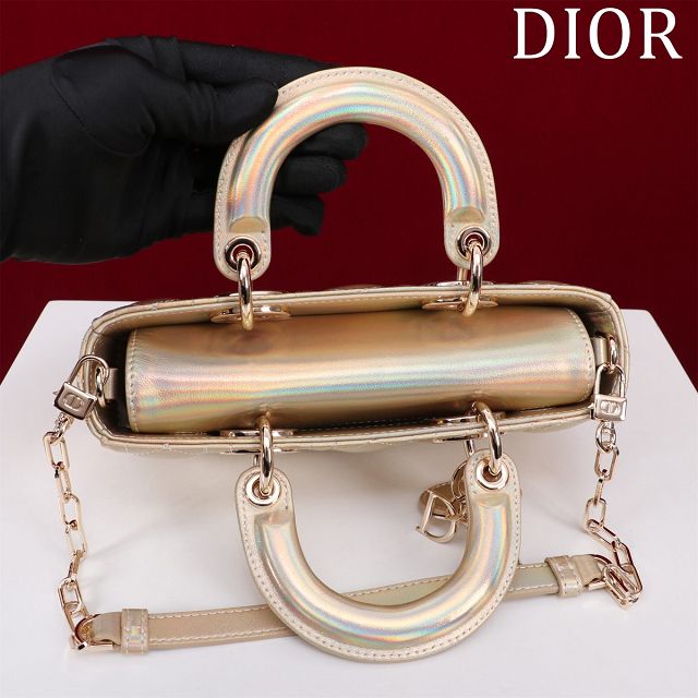 Dior original lambskin small lady D-Joy bag M0613 gold