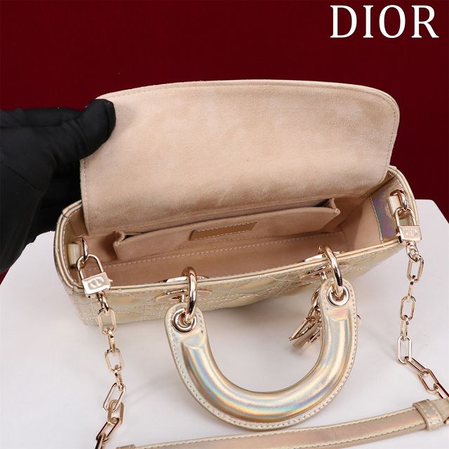 Dior original lambskin small lady D-Joy bag M0613 gold