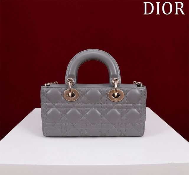 Dior original lambskin small lady D-Joy bag M0613 grey