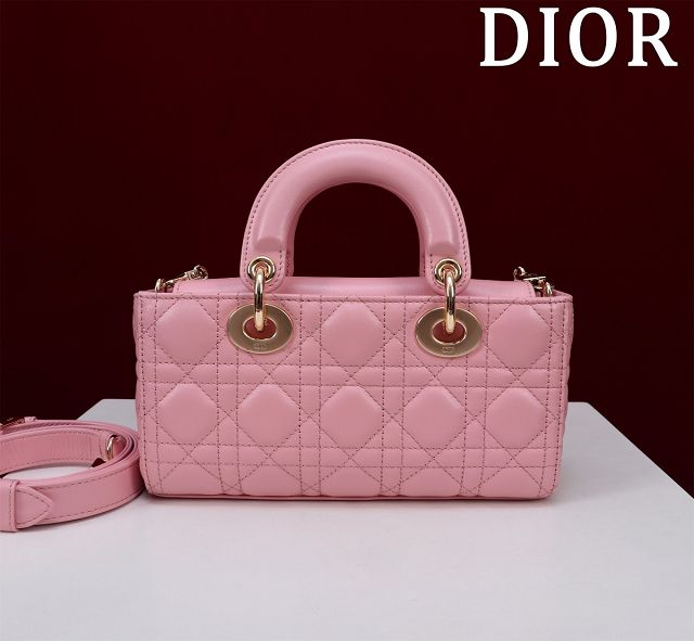 Dior original lambskin small lady D-Joy bag M0613 pink