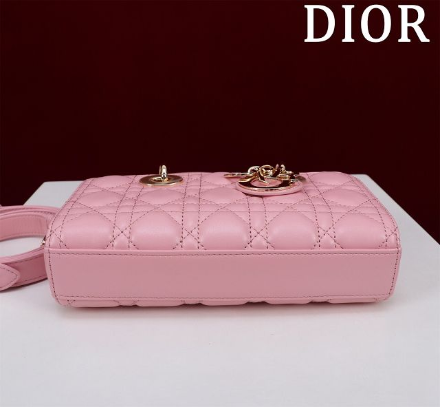 Dior original lambskin small lady D-Joy bag M0613 pink