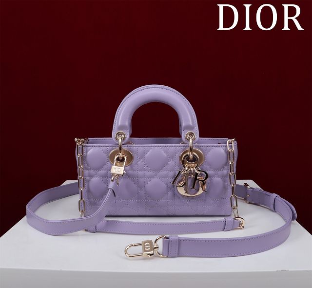 Dior original lambskin small lady D-Joy bag M0613 purple