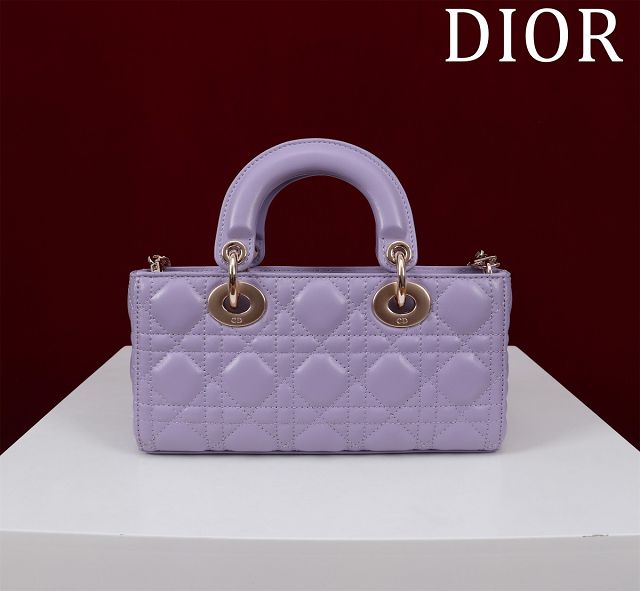 Dior original lambskin small lady D-Joy bag M0613 purple