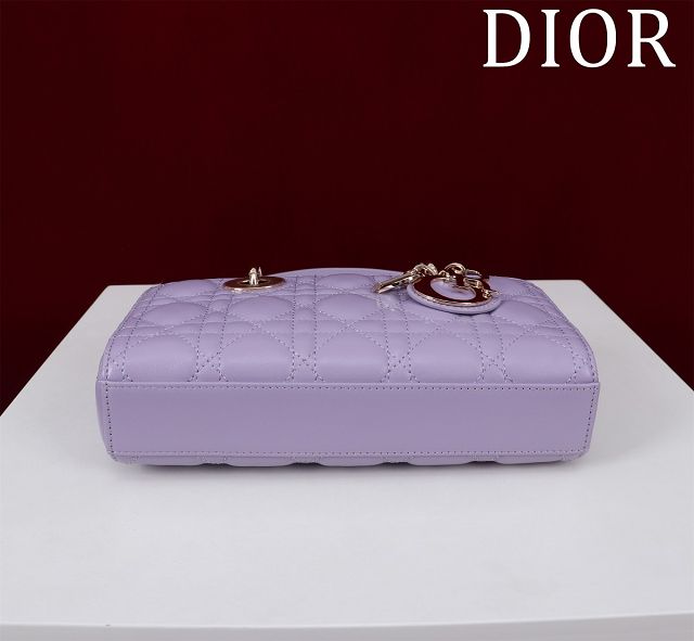 Dior original lambskin small lady D-Joy bag M0613 purple