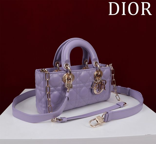 Dior original lambskin small lady D-Joy bag M0613 purple