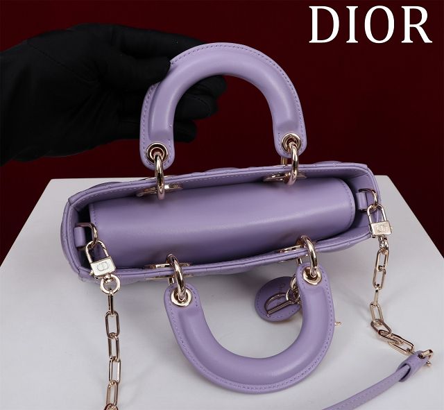 Dior original lambskin small lady D-Joy bag M0613 purple