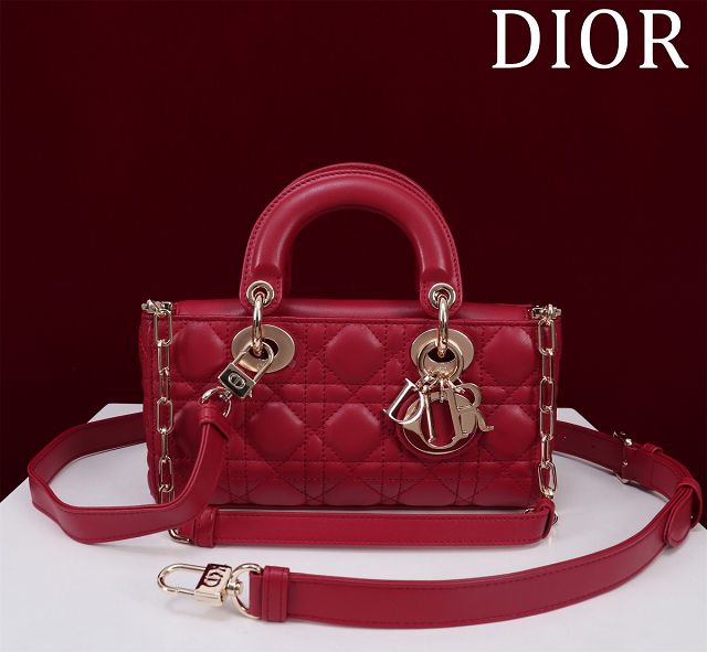 Dior original lambskin small lady D-Joy bag M0613 red