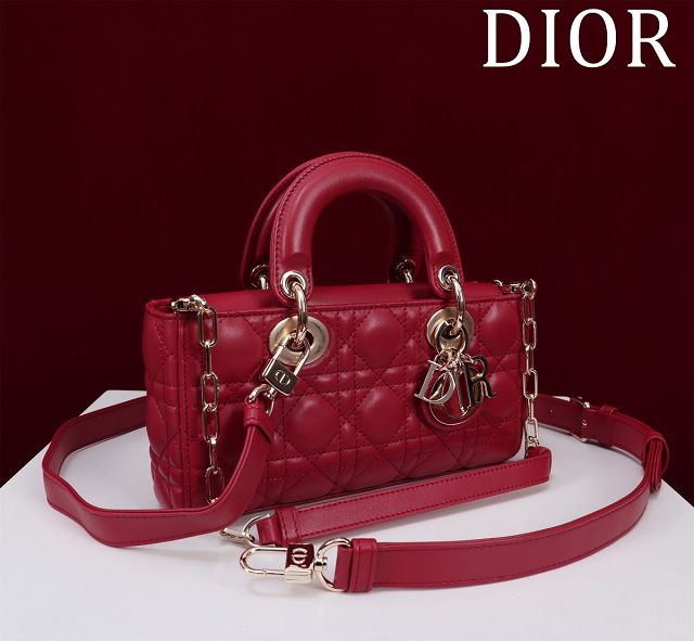 Dior original lambskin small lady D-Joy bag M0613 red